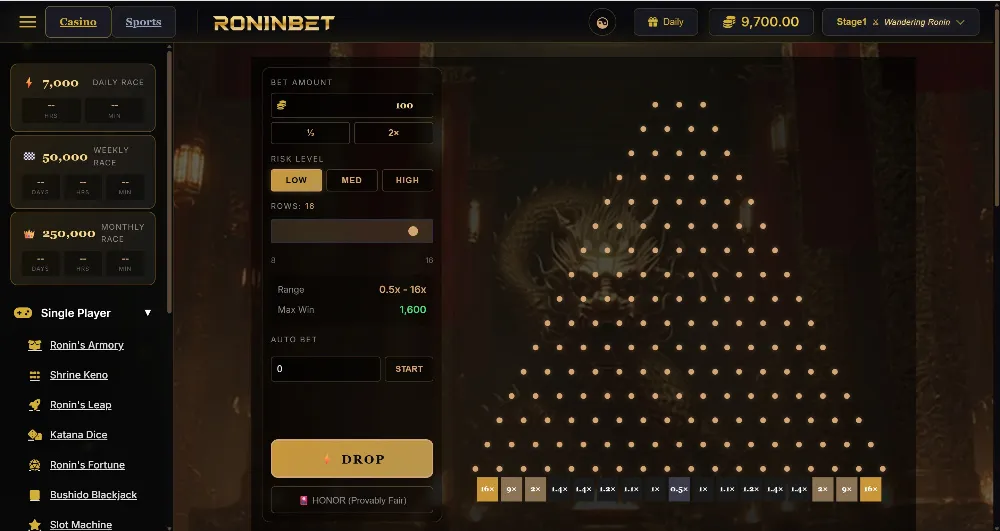 Plinko gameplay